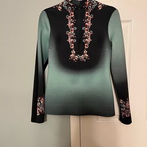 Clover Canyon Black and Green Floral Blouse
